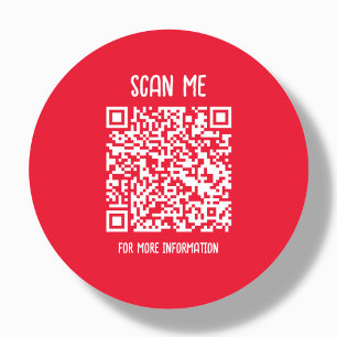 Red Business QR Code Scannable Classic Round Sticker