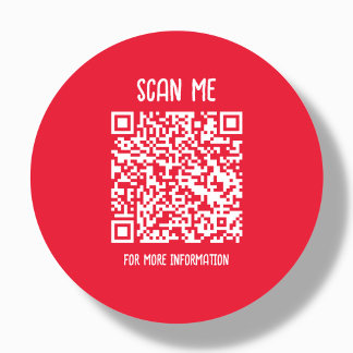 Red | Business QR Code Scannable Classic Round Sticker