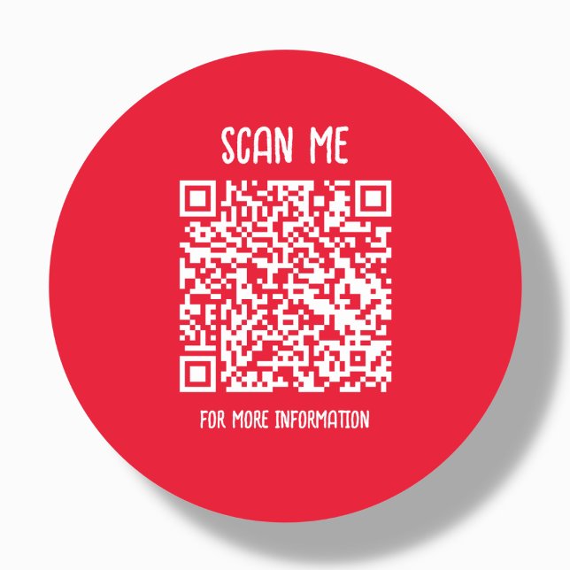 Red | Business QR Code Scannable Classic Round Sticker (Creator Uploaded)
