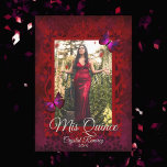 Red Butterflies Folded Quinceanera Invitation<br><div class="desc">Elegant red and magenta butterflies Quinceanera invitation with decorative photo frame. Versatile for dark red or bright red theme colours. Butterflies can easily be resized and repositioned.</div>