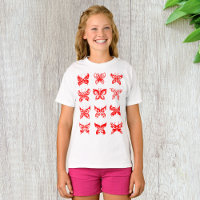 Red Butterflies Girls T-Shirt