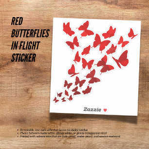 Red Butterflies In Flight Sticker