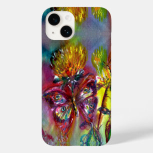 RED BUTTERFLIES ON YELLOW THISTLES,BLUE SKY Floral Case-Mate iPhone 14 Case