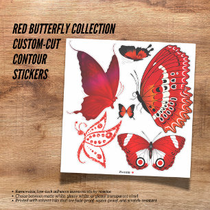 Red Butterfly Collection Custom-Cut Contour 