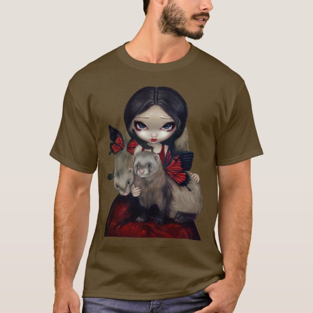 Red Butterfly Ferrets Shirt gothic fairy ferret (Front)