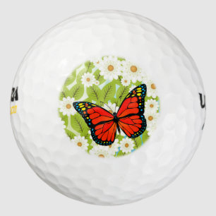 Red butterfly golf balls