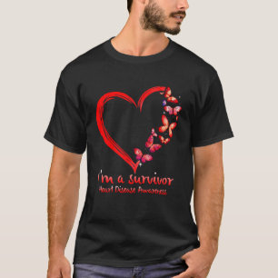 Red Butterfly Heart I M A Survivor Heart Disease A T-Shirt