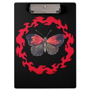 Red Butterfly in a Circle of Fire – Symbol of Pass Clipboard
