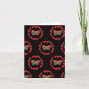 Red Butterfly in a Circle of Fire – Symbol of Pass Note Card
