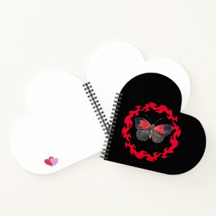 Red Butterfly in a Circle of Fire – Symbol of Pass Notebook