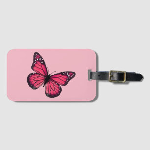 Red butterfly luggage tag