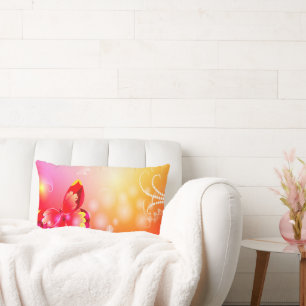 Red Butterfly Lumbar Cushion