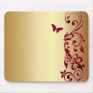 Red Butterfly Mouse Pad
