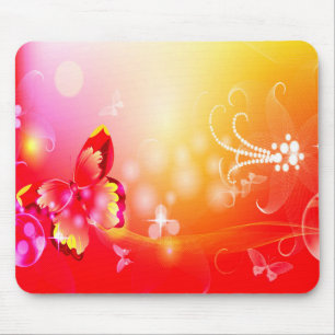 Red Butterfly Mouse Pad