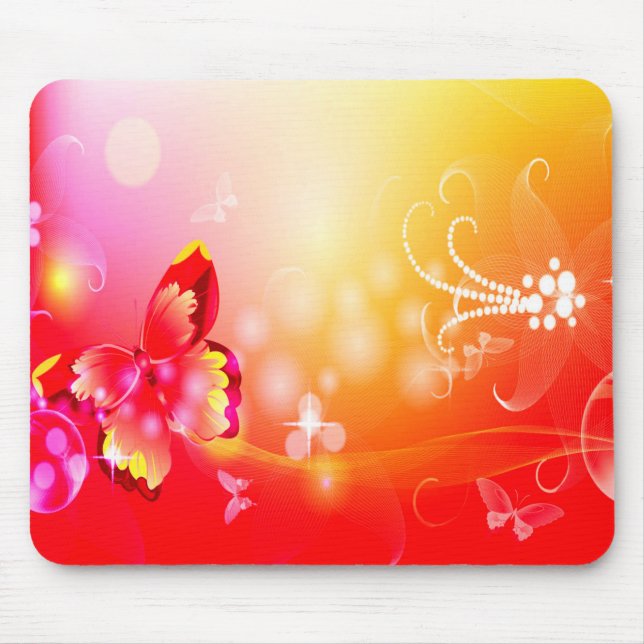 Red Butterfly Mouse Pad (Front)