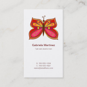 Red Butterfly Mummy Calling Cards