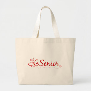 Red Butterfly Senior Large Tote Bag