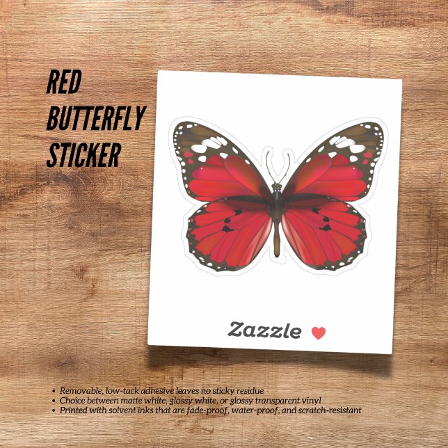 Red Butterfly Sticker (Red Butterfly Sticker)