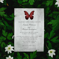 Red Butterfly Wedding Invitation