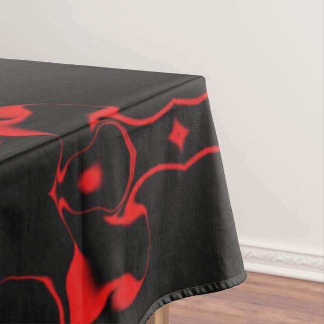 Red Butterfly X Kaleidoscope Pattern Tablecloth (In Situ)