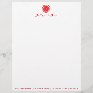 Red Button Letterhead Design