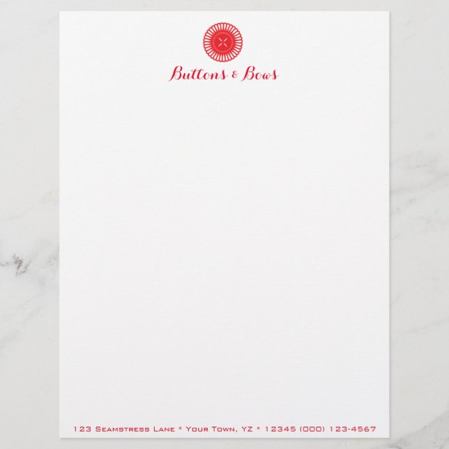 Red Button Letterhead Design (Front)