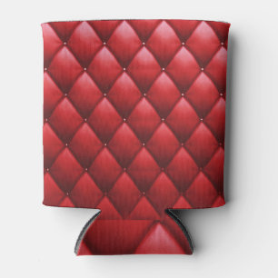 Red Buttoned Texture Repeat Pattern Can Cooler