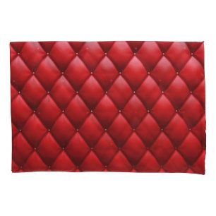 Red Buttoned Texture Repeat Pattern Pillowcase