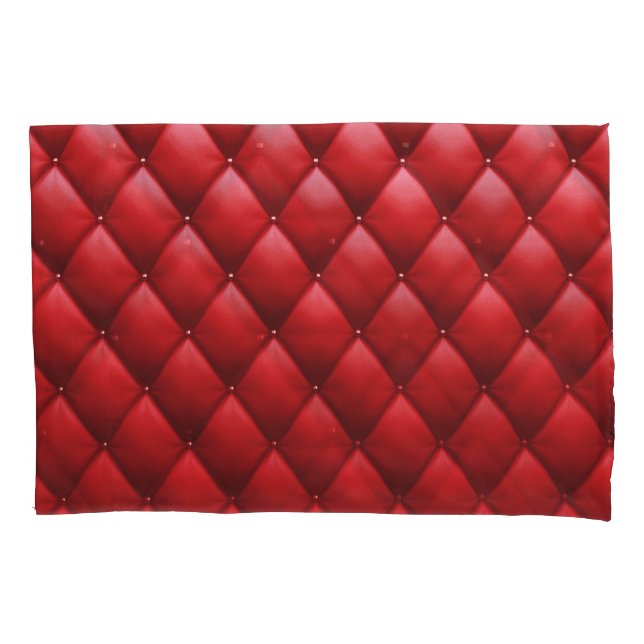 Red Buttoned Texture Repeat Pattern Pillowcase (Front)