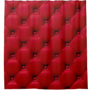Red buttoned texture: repeating pattern. shower curtain