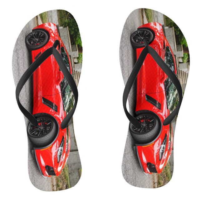 Red C7 Chevrolet Corvette Jandals (Footbed)