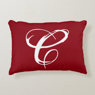 Red "C" Pillow with Gray Back