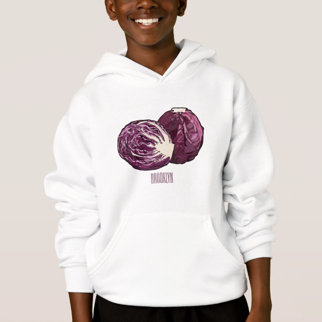 Red cabbage cartoon illustration  (Front)
