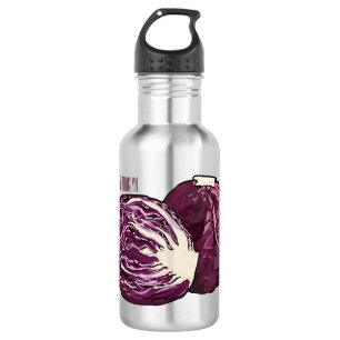 Red cabbage cartoon illustration 532 ml water bottle