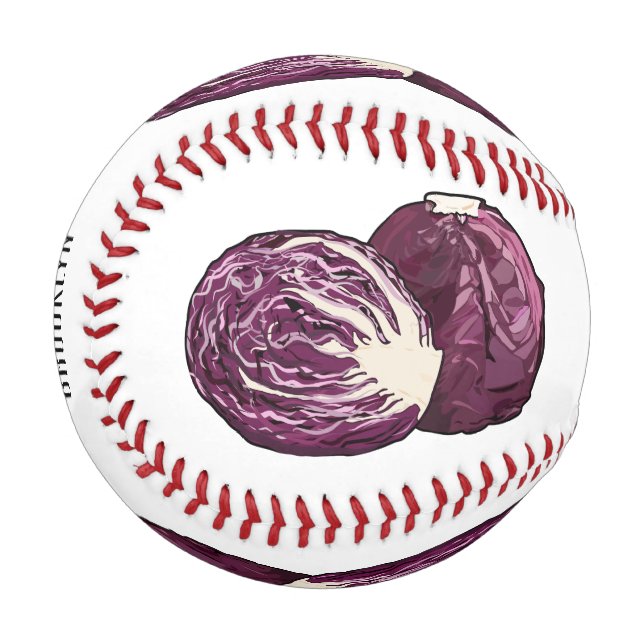 Red cabbage cartoon illustration  baseball (Front Left)