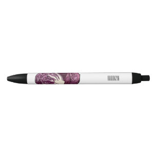 Red cabbage cartoon illustration black ink pen