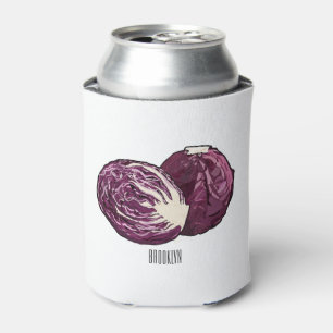 Red cabbage cartoon illustration can cooler