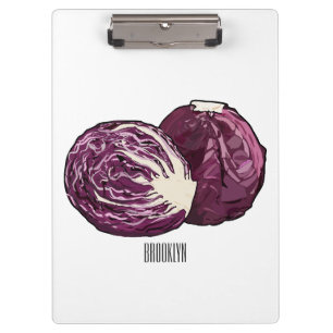 Red cabbage cartoon illustration  clipboard