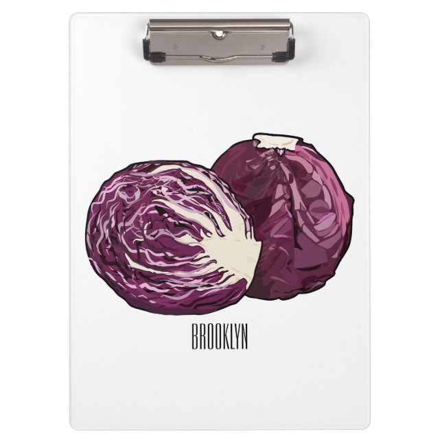 Red cabbage cartoon illustration  clipboard (Front)