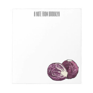 Red cabbage cartoon illustration notepad