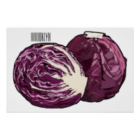 Red cabbage cartoon illustration 