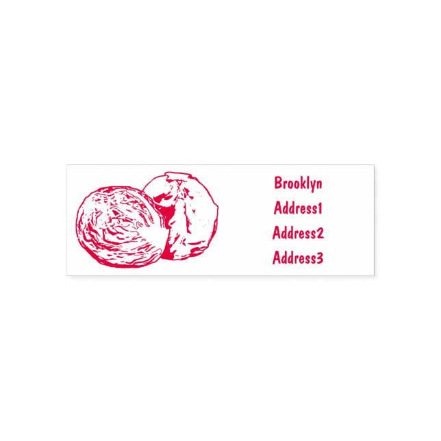 Red cabbage cartoon illustration self-inking stamp (Design)