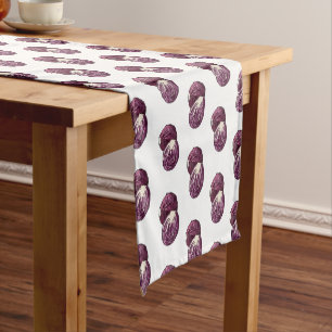 Red cabbage cartoon illustration  short table runner