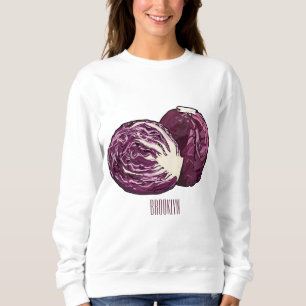 Red cabbage cartoon illustration sweatshirt
