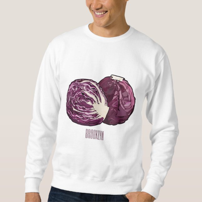 Red cabbage cartoon illustration  sweatshirt (Front)