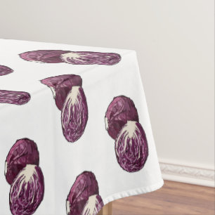 Red cabbage cartoon illustration  tablecloth