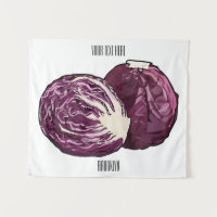 Red cabbage cartoon illustration 