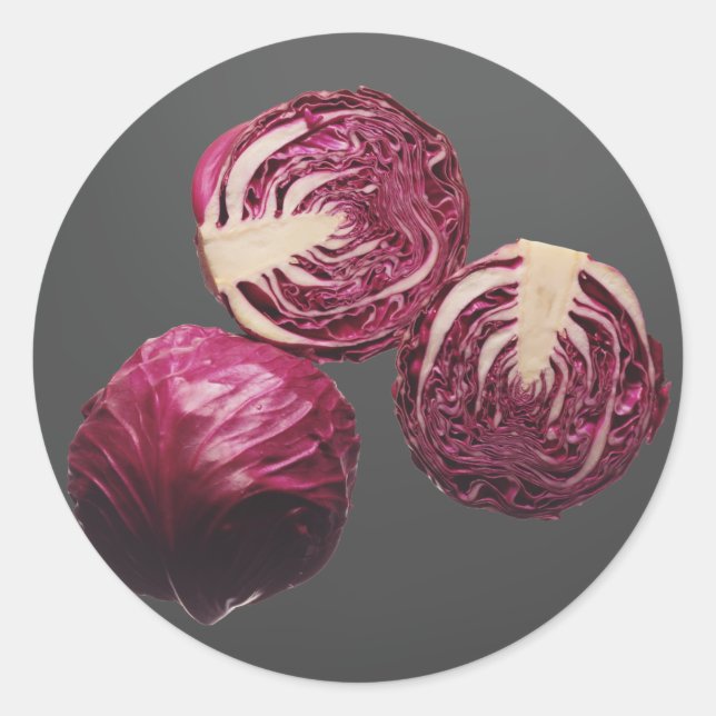Red Cabbage Classic Round Sticker (Front)