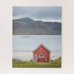 Red Cabin Ramberg Lofoten Jigsaw Puzzle