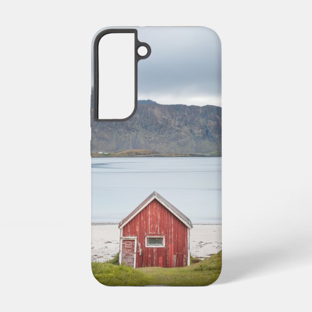 Red Cabin Ramberg Lofoten Samsung Galaxy S22 Case (Back)